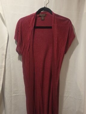 Womens Medium Knee Length Short Sleeved Cardigan